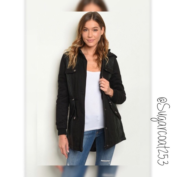 •No Brand• Black Quilted Utility Jacket - Picture 1 of 3